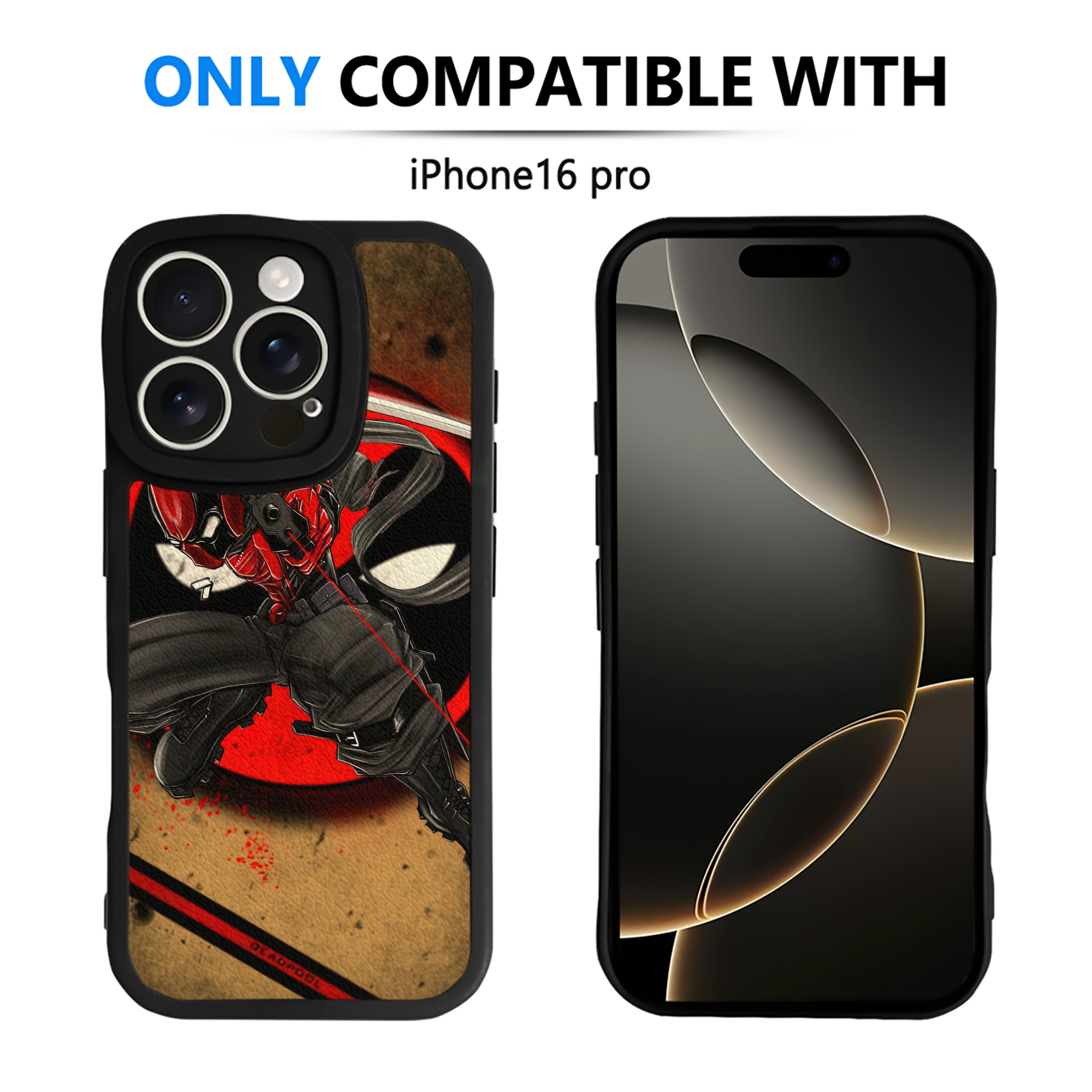 （画像用） Deadpool デッドプール 【iPhone 16シリーズ対応】シリコンスマホケース（レザー調） 材質：シリコン